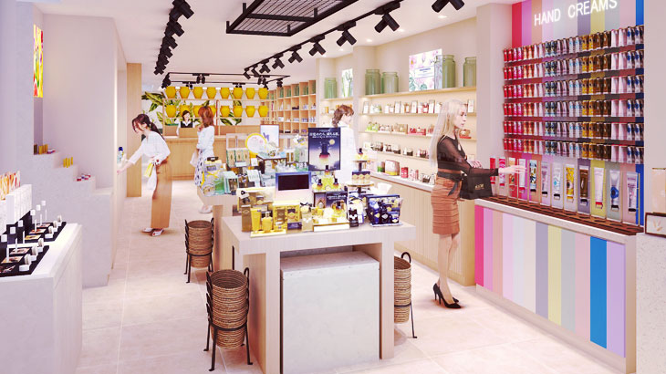 ロクシタン表参道店 ヴォヤージュ センソリアル店内