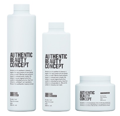 ハイドレート シャンプー　300mL 3,000円／1000ｍL 8,000円、ハイドレート コンディショナー　250mL 3,000円／1000ｍL 9,000円、ハイドレート ヘアマスク　198g  4,200円／495g 8,000円　※すべて税抜