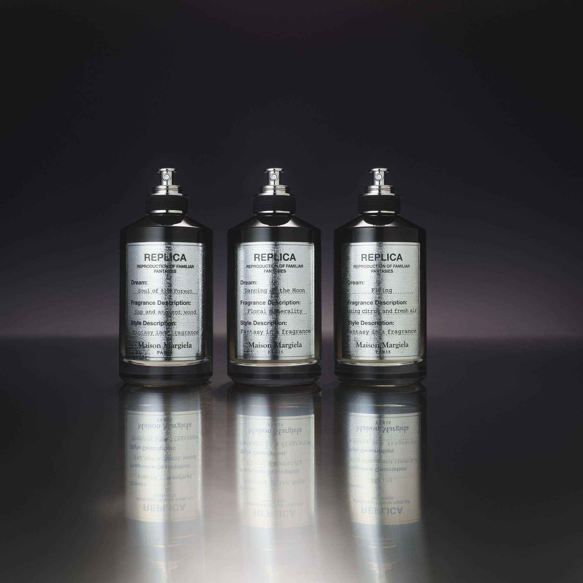 Maison Margiela Fragrance レプリカ オードパルファン メゾンマルジェラ「レプリカ オードパルファン」黒の世界観・3種で登場
