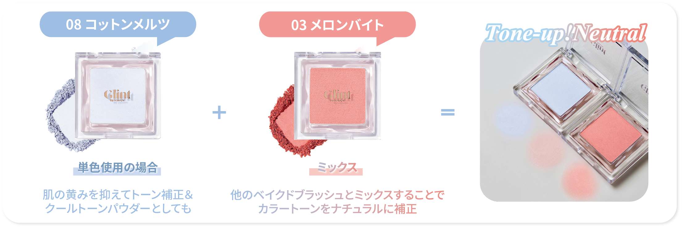 グリント ベイクドブラッシュ 08コットンメルツ、03メロンバイト